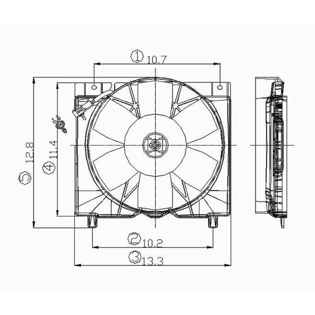 Radiator cooling fan assy 1988 - 1994 JEEP CHEROKEE CH3112101 CH3112101