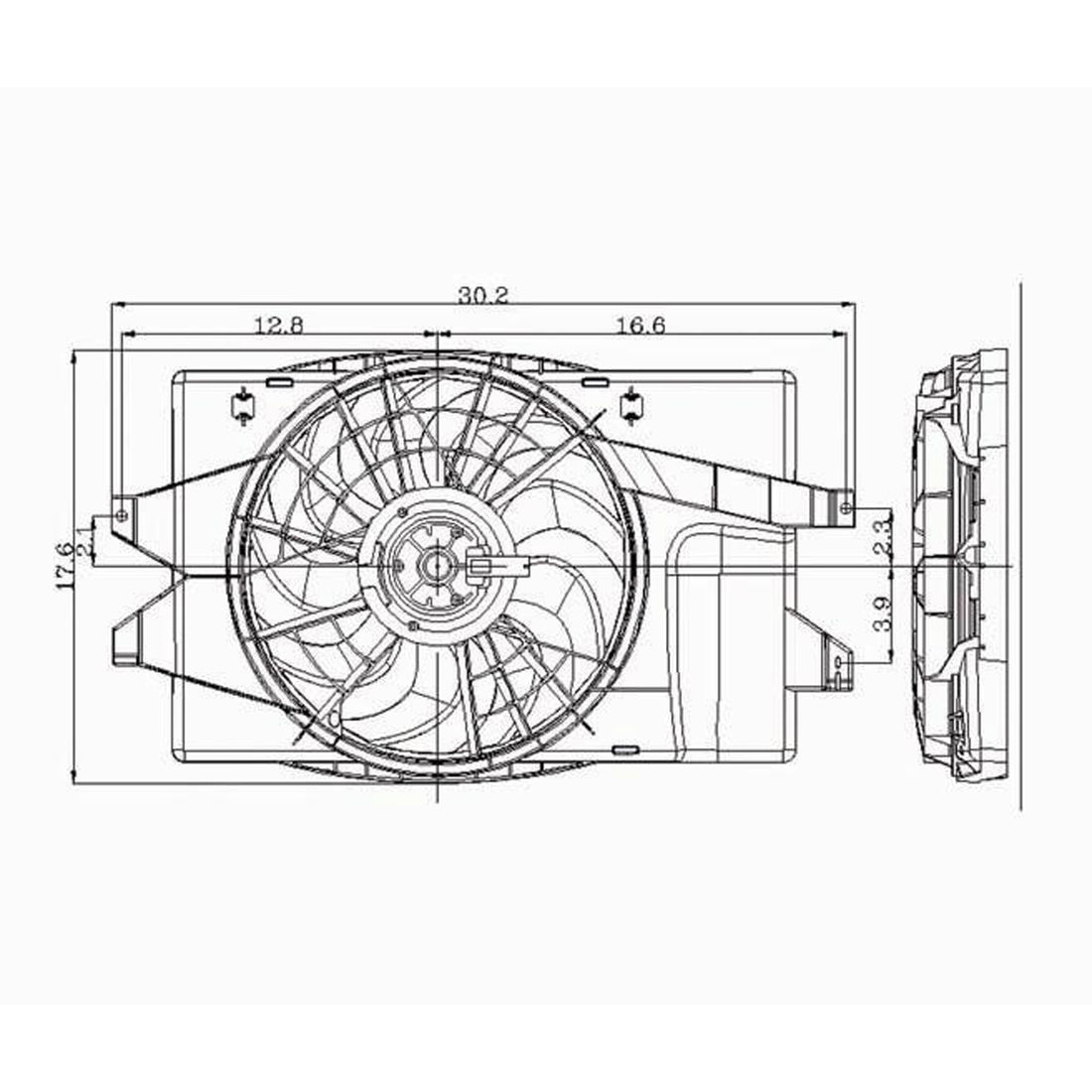 Radiator cooling fan assy 1993 - 1995 CHRYSLER TOWN & COUNTRY CH3115102 4644367