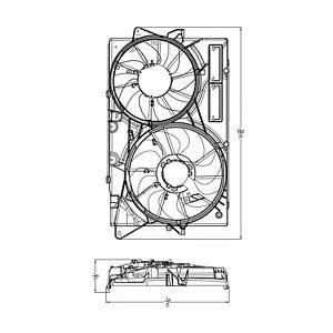 Radiator cooling fan assy 2013 - 2019 FORD TAURUS FO3115210 DG1Z8C607E