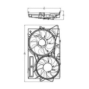 Radiator cooling fan assy 2013 - 2019 FORD TAURUS FO3115210 DG1Z8C607E