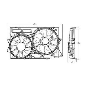 Radiator cooling fan assy 2013 - 2019 FORD TAURUS FO3115210 DG1Z8C607E