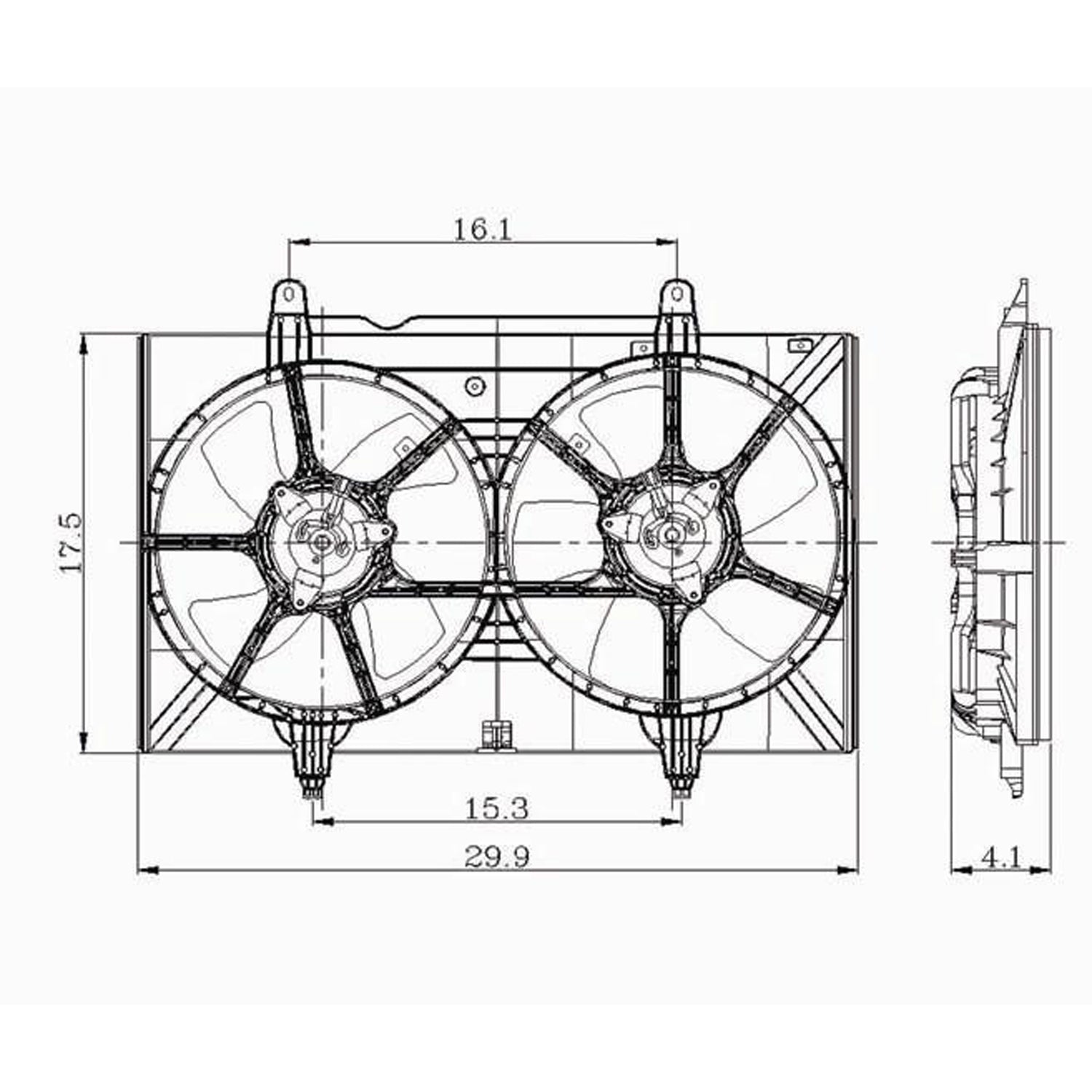 Radiator cooling fan assy 2004 - 2009 NISSAN QUEST NI3115126 214815Z00A