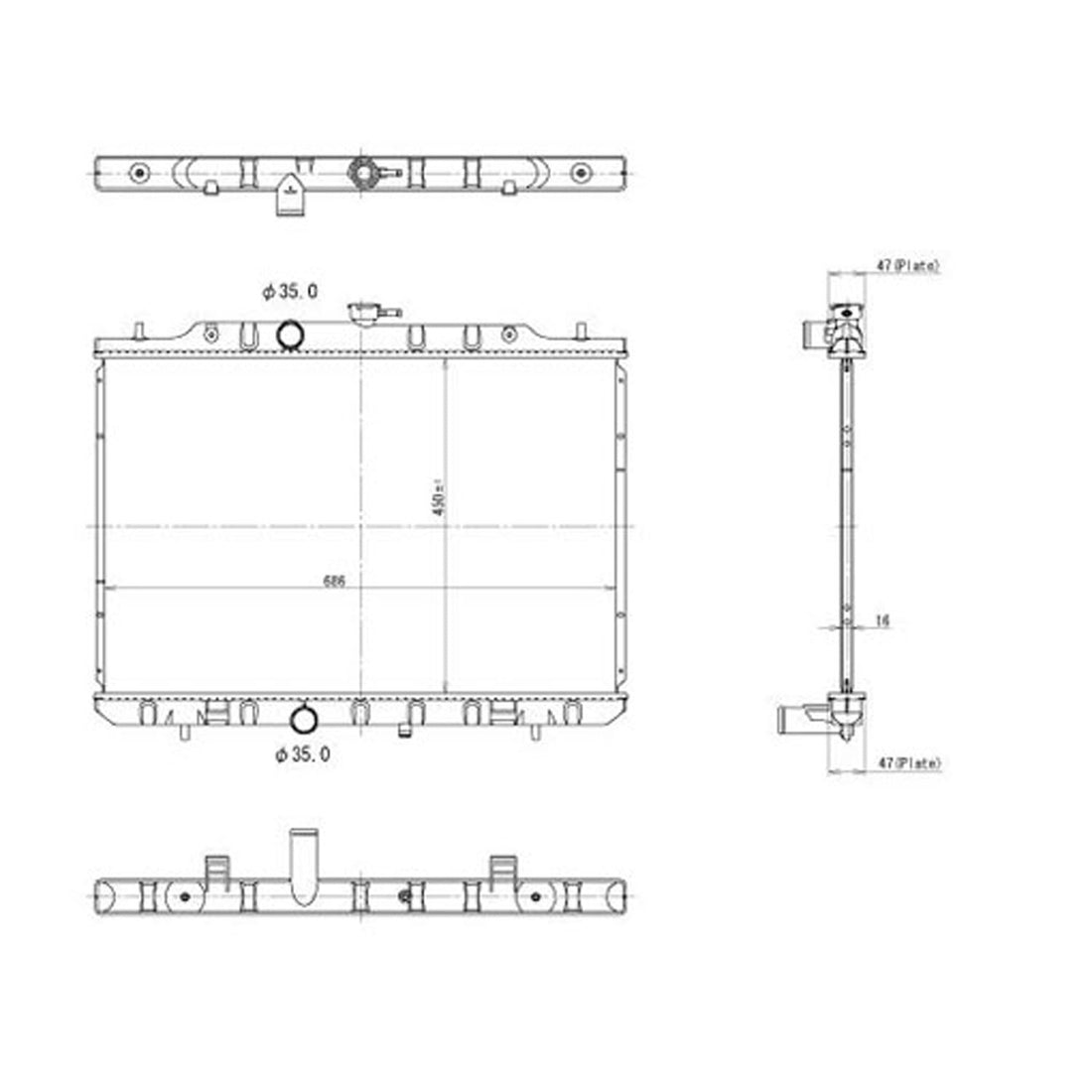 Radiator assembly 2008 - 2013 NISSAN ROGUE RAD13047 21400JM00A