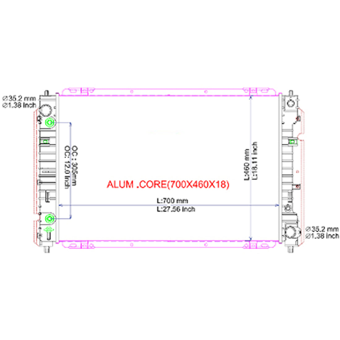 Radiator assembly 2005 - 2007 FORD ESCAPE RAD13067 H2MZ8005M