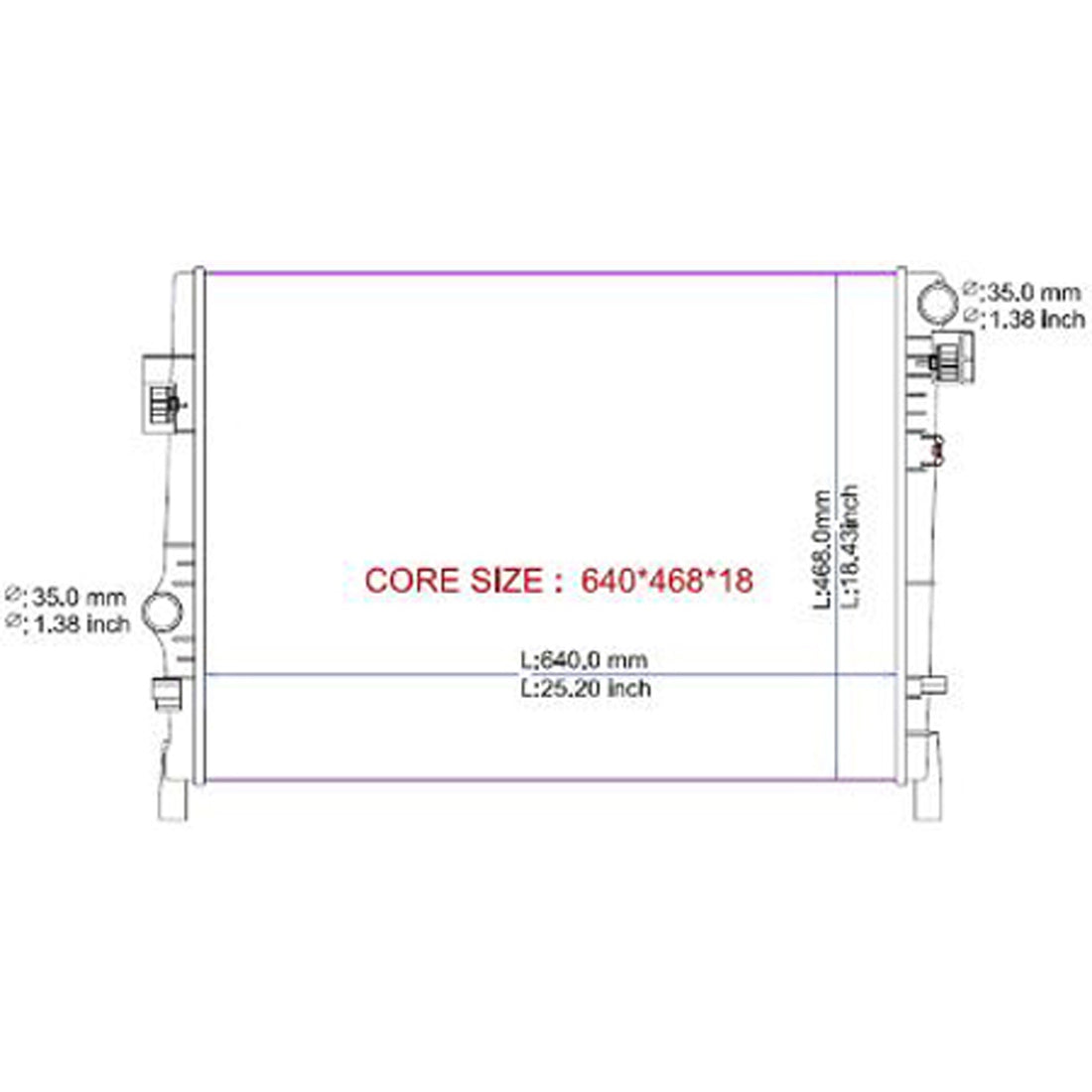 Radiator assembly 2009 - 2020 DODGE JOURNEY RAD13084 68038238AB
