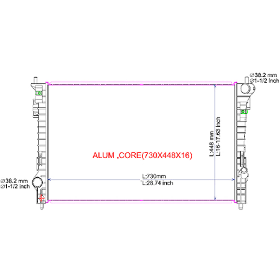 Radiator assembly 2007 - 2013 FORD EDGE RAD13086 7T4Z8005A