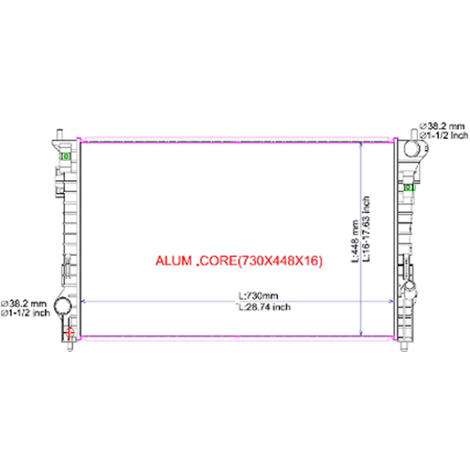 Radiator assembly 2007 - 2013 FORD EDGE RAD13086 7T4Z8005A