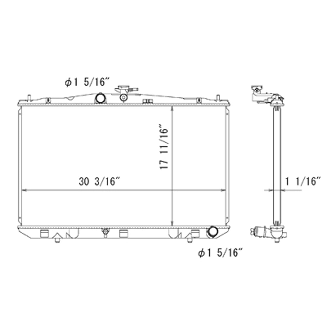 Radiator assembly 2010 - 2012 LEXUS RX450h RAD13118 1604131630