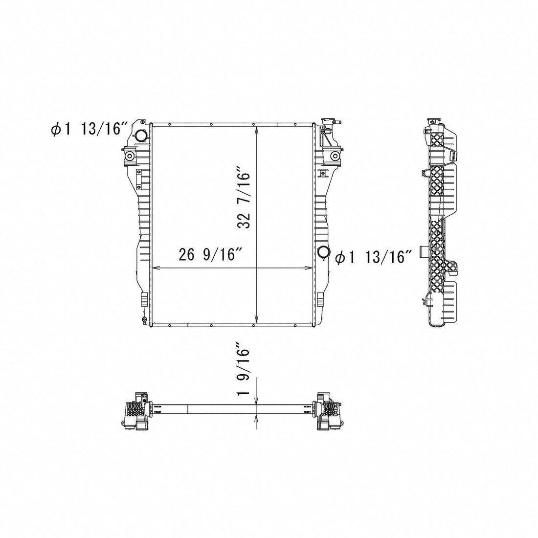 Radiator assembly 2010 - 2010 DODGE RAM 2500 RAD13296 55057089AB