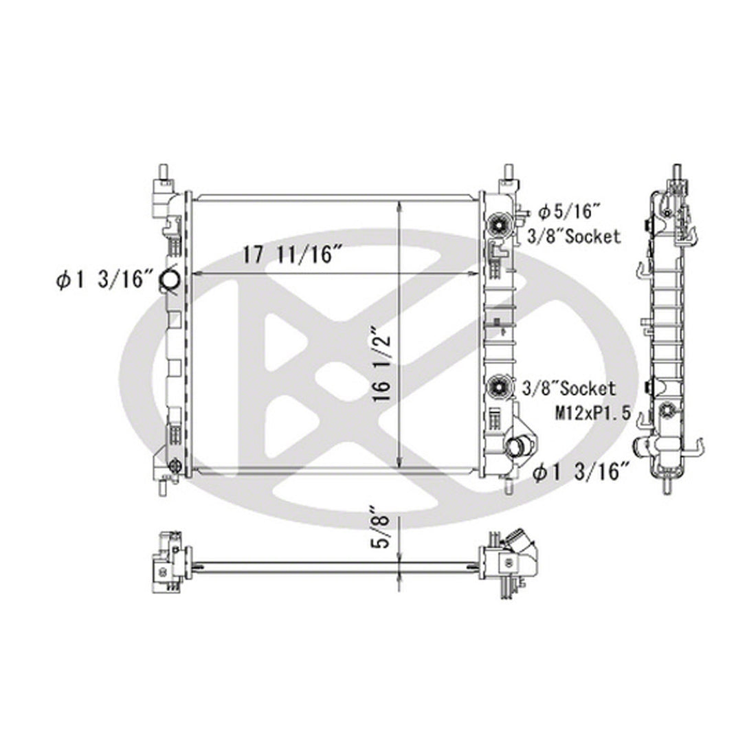Radiator assembly 2013 - 2015 CHEVROLET SPARK RAD13342 42348469