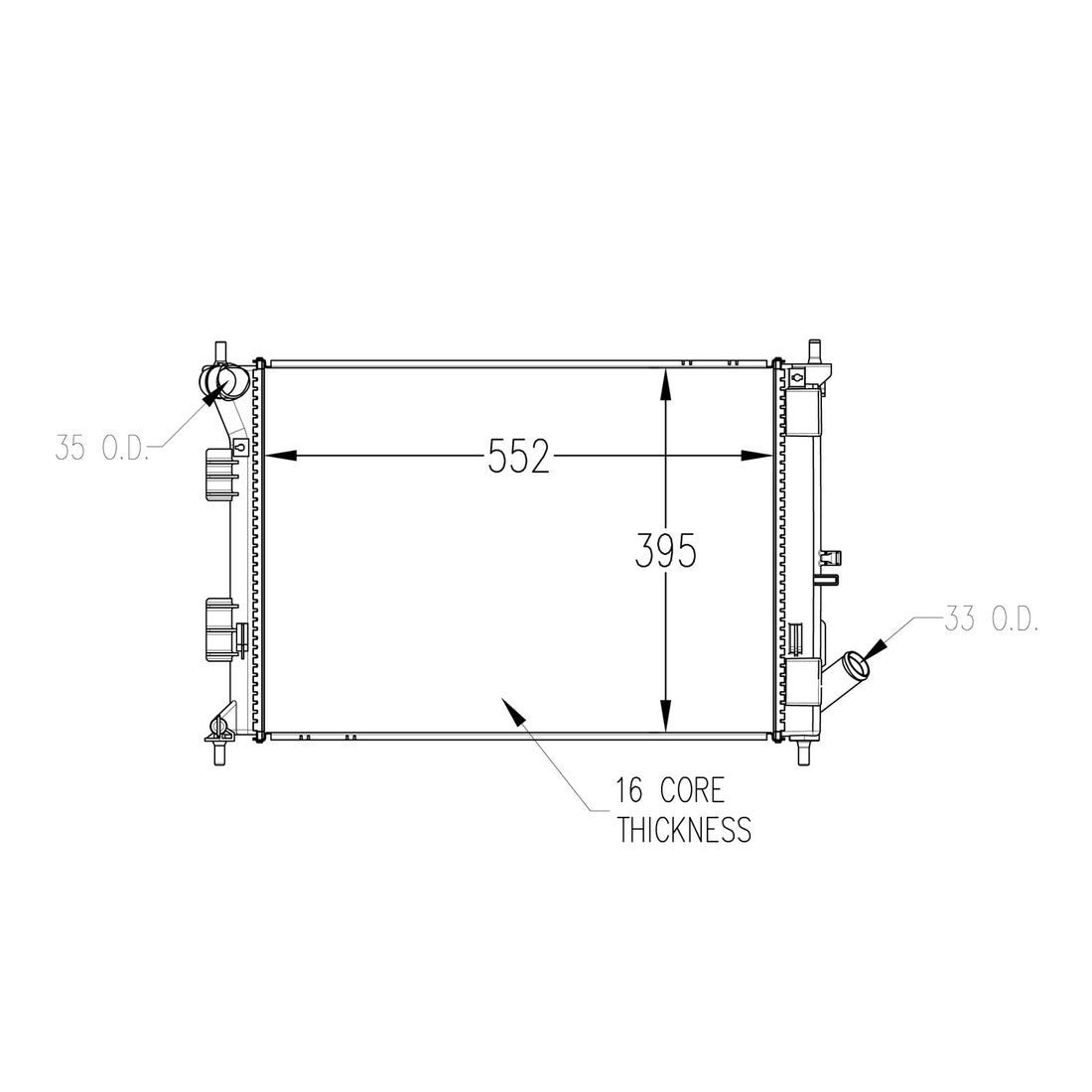 Radiator assembly 2012 - 2013 HYUNDAI ELANTRA RAD13374 253103X011