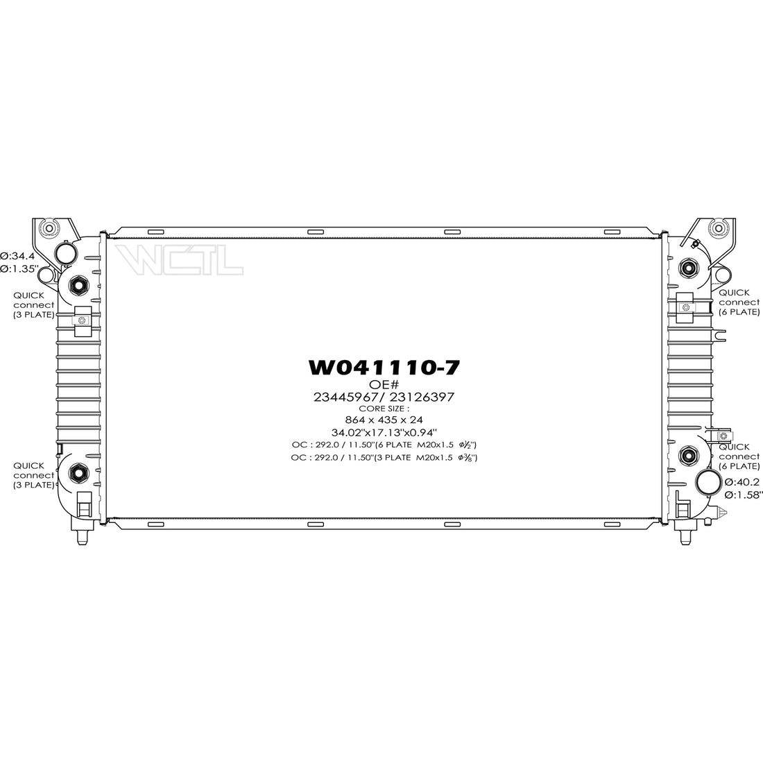 Radiator assembly 2014 - 2015 CHEVROLET SILVERADO 1500 RAD13397 84207654