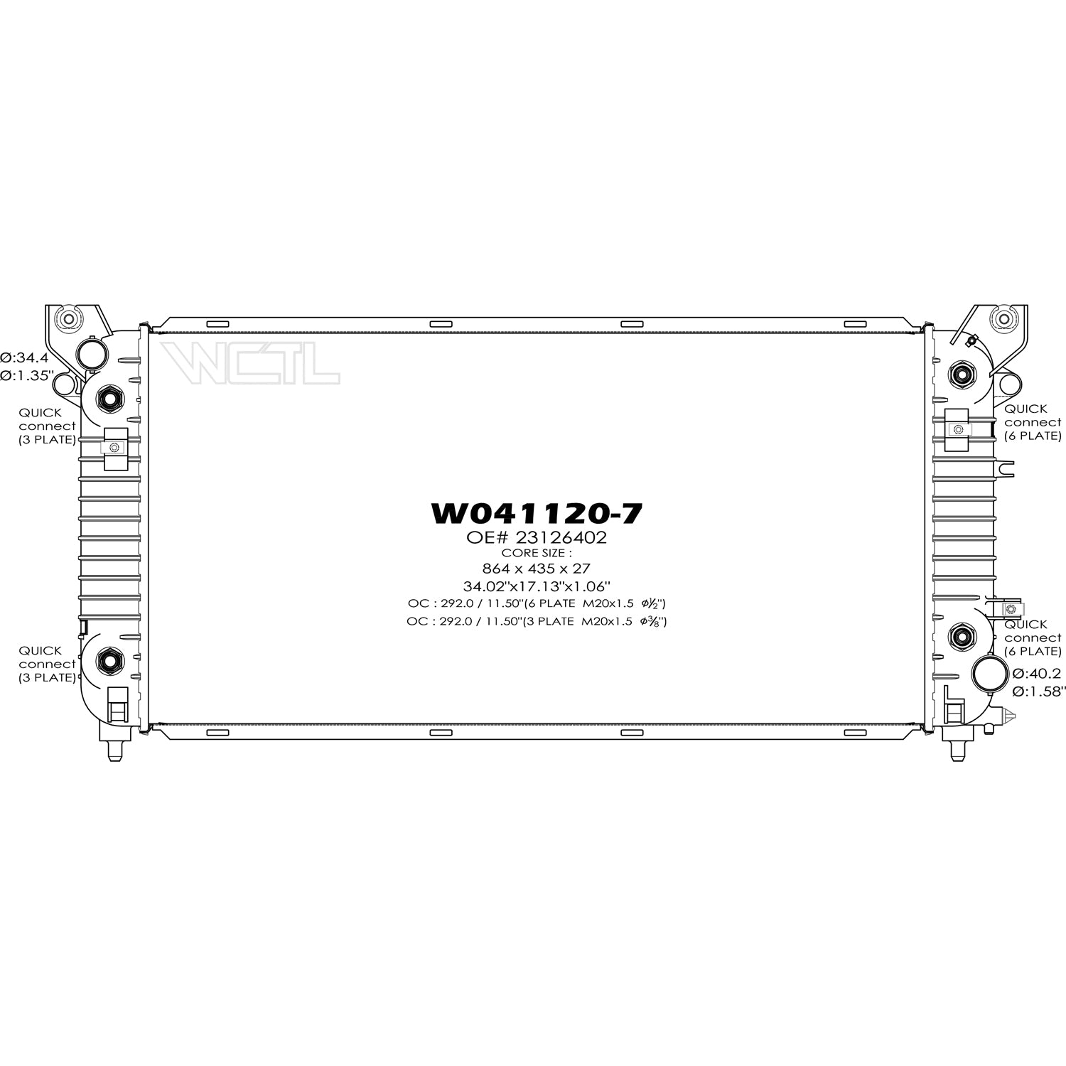 Radiator assembly 2014 - 2015 CHEVROLET SILVERADO 1500 RAD13398 84207656