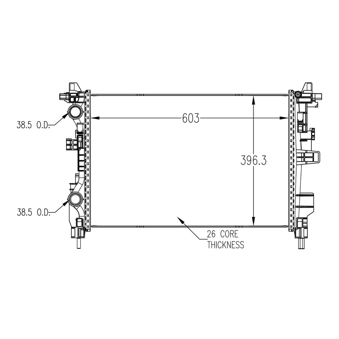 Radiator assembly 2016 - 2018 FIAT 500X RAD13533 68247208AA