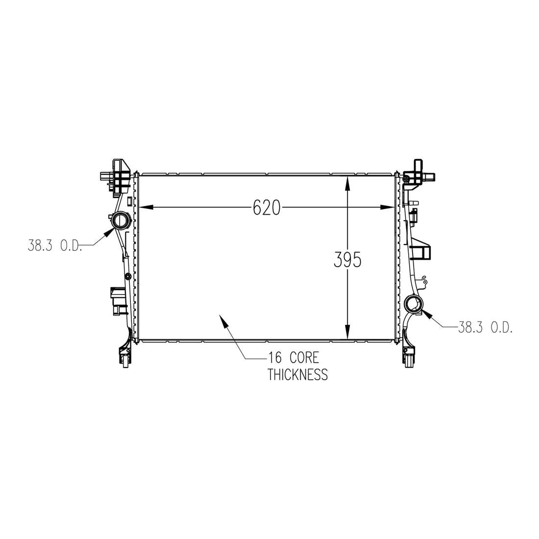 Radiator assembly 2016 - 2018 FIAT 500X RAD13535 68260449AA