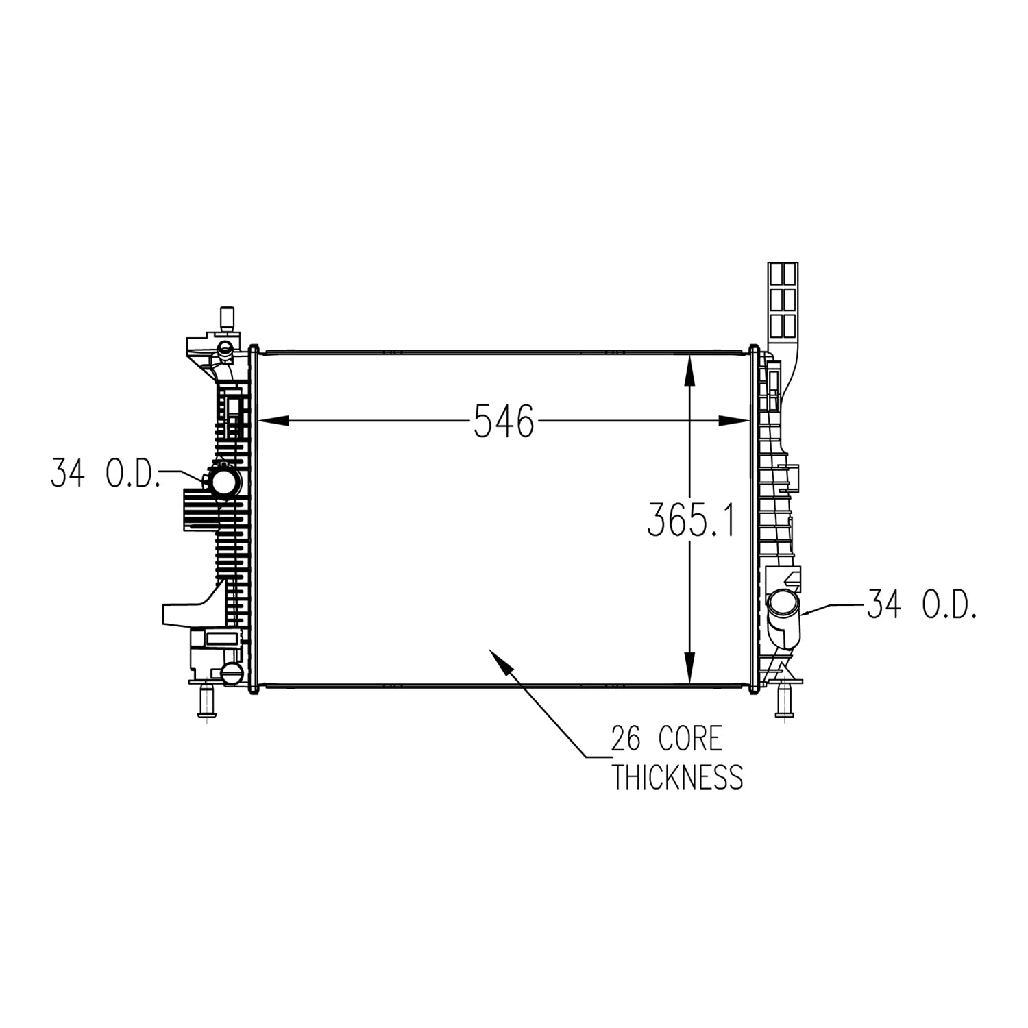 Radiator assembly 2015 - 2018 FORD FOCUS RAD13536 CV6Z8005W
