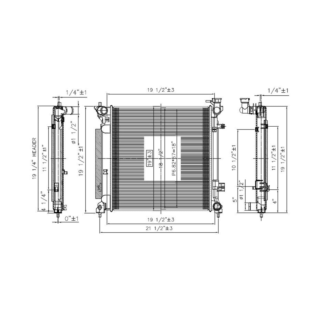 Radiator assembly 2015 - 2017 HYUNDAI SONATA RAD13538 25310C2200