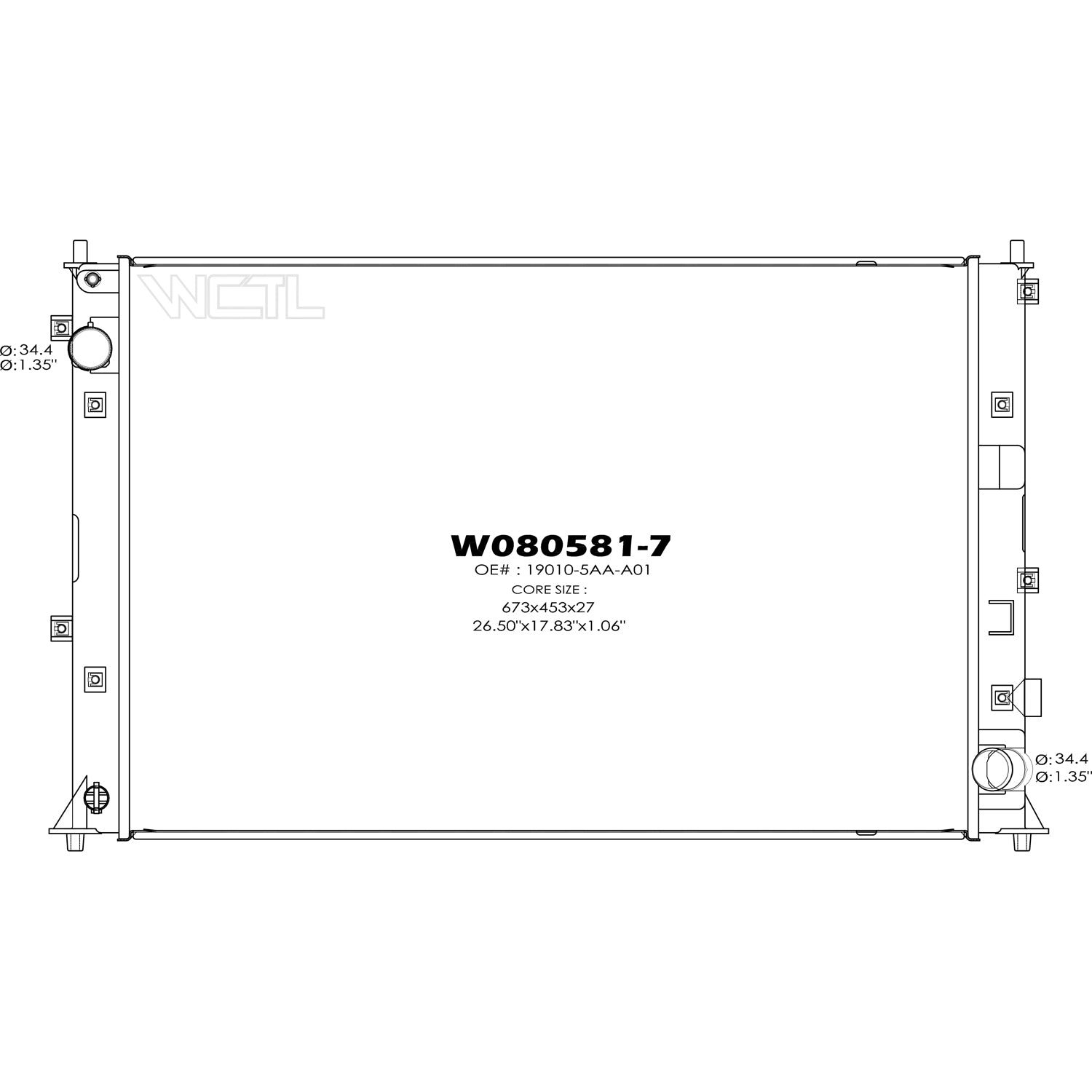 Radiator assembly 2017 - 2021 HONDA CIVIC RAD13582 190105AAA01