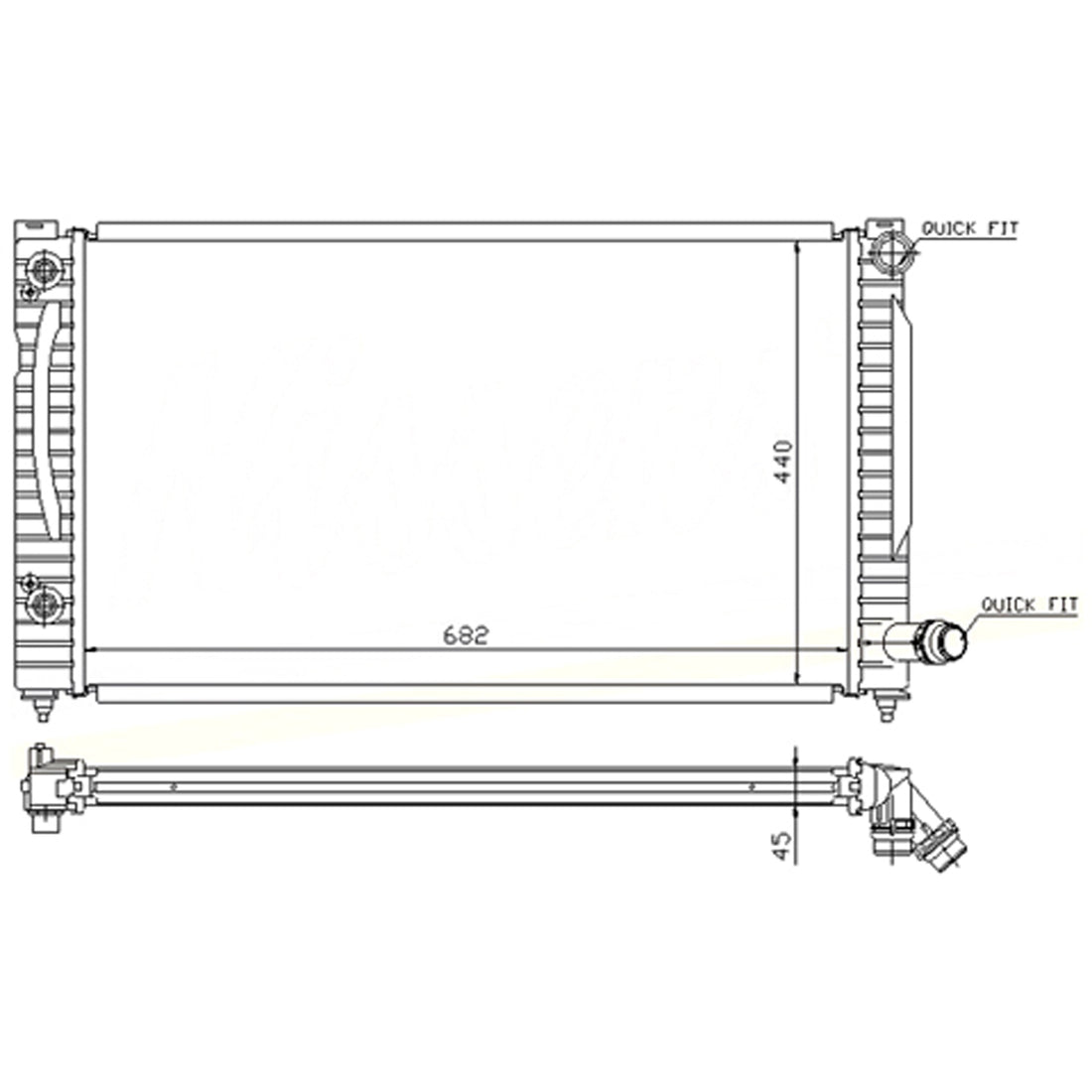 Radiator assembly 2003 - 2003 AUDI RS6 RAD2639 4B3121251F