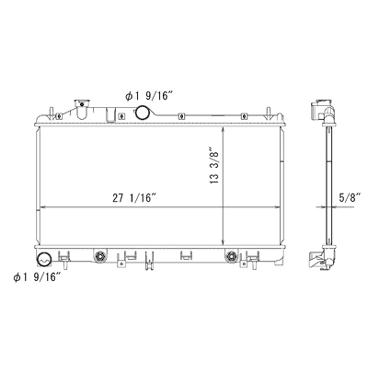 Radiator assembly 2008 - 2009 SUBARU LEGACY RAD2777 45111AG07A
