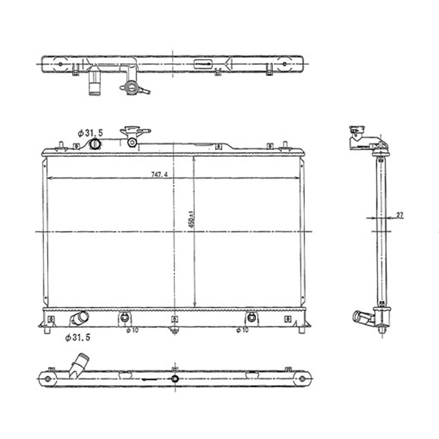 Radiator assembly 2007 - 2009 MAZDA CX-7 RAD2918 L33L15200