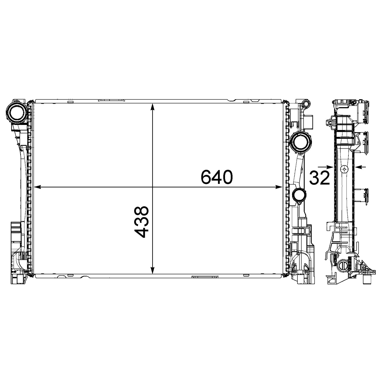Radiator assembly 2015 - 2016 MERCEDES-BENZ E250 RAD3031 099500260328