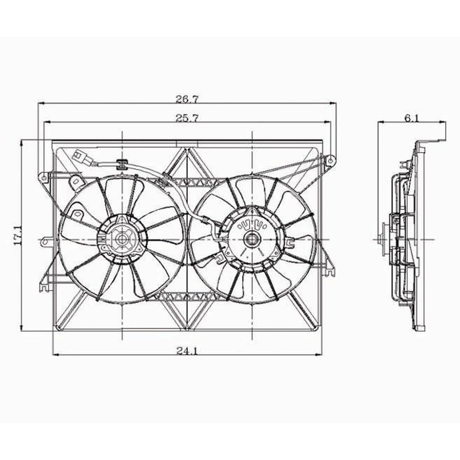 Radiator cooling fan assy 2005 - 2010 SCION tC SC3115101 1671128170-PFM