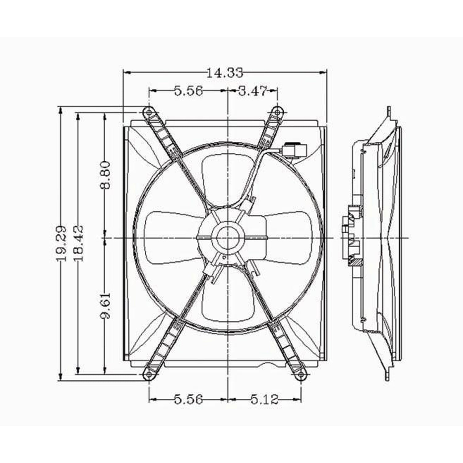 Condenser fan 1992 - 1996 TOYOTA CAMRY TO3113101 8859033011