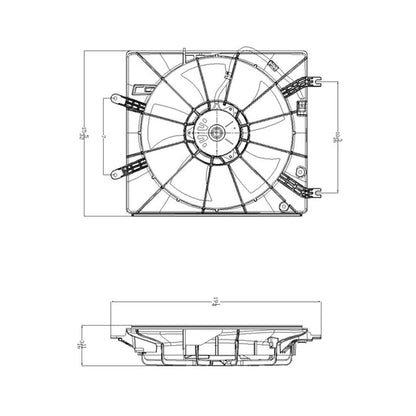 Conjunto de ventilador de refrigeración del radiador 2007 - 2008 ACURA TL AC3115113 19015RDAA01-PFM