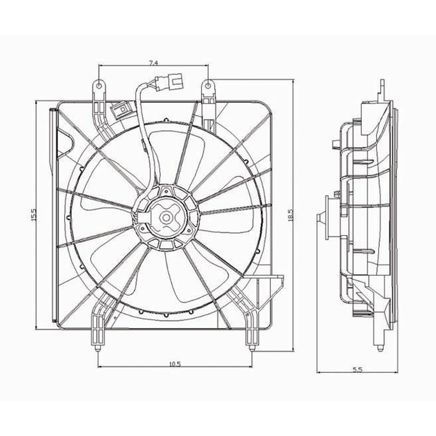 Radiator fan/motor assembly 2004 - 2005 ACURA TSX  AC3117100 AC3117100