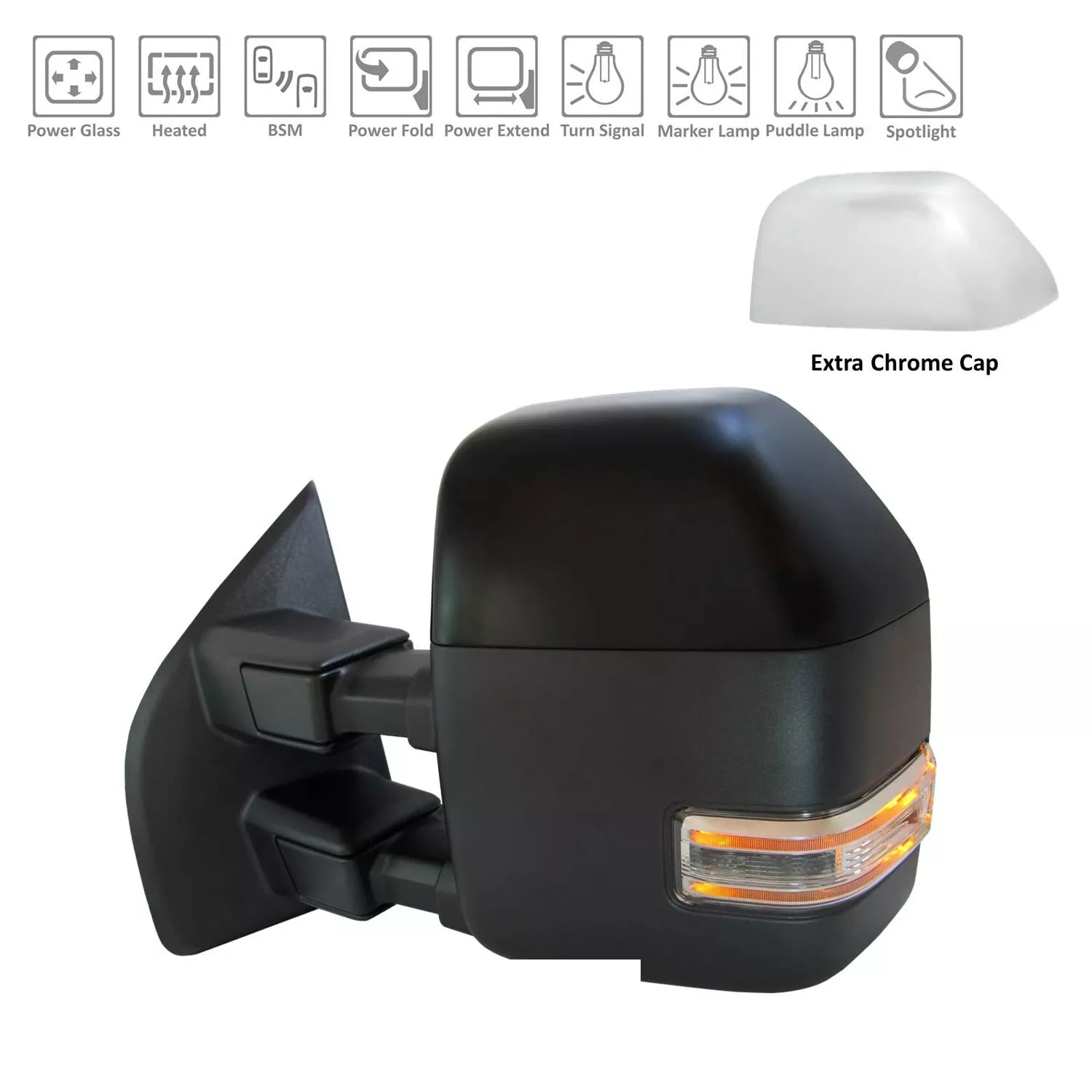 Left Side Mirror outside rear view 2017 - 2022 FORD F-250 SUPER DUTY  FO1320612 HC3Z17683LA