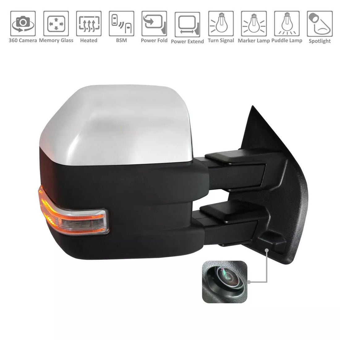 Right Side Mirror outside rear view 2015 - 2018 FORD F-150  FO1321573 FL3Z17682AJ