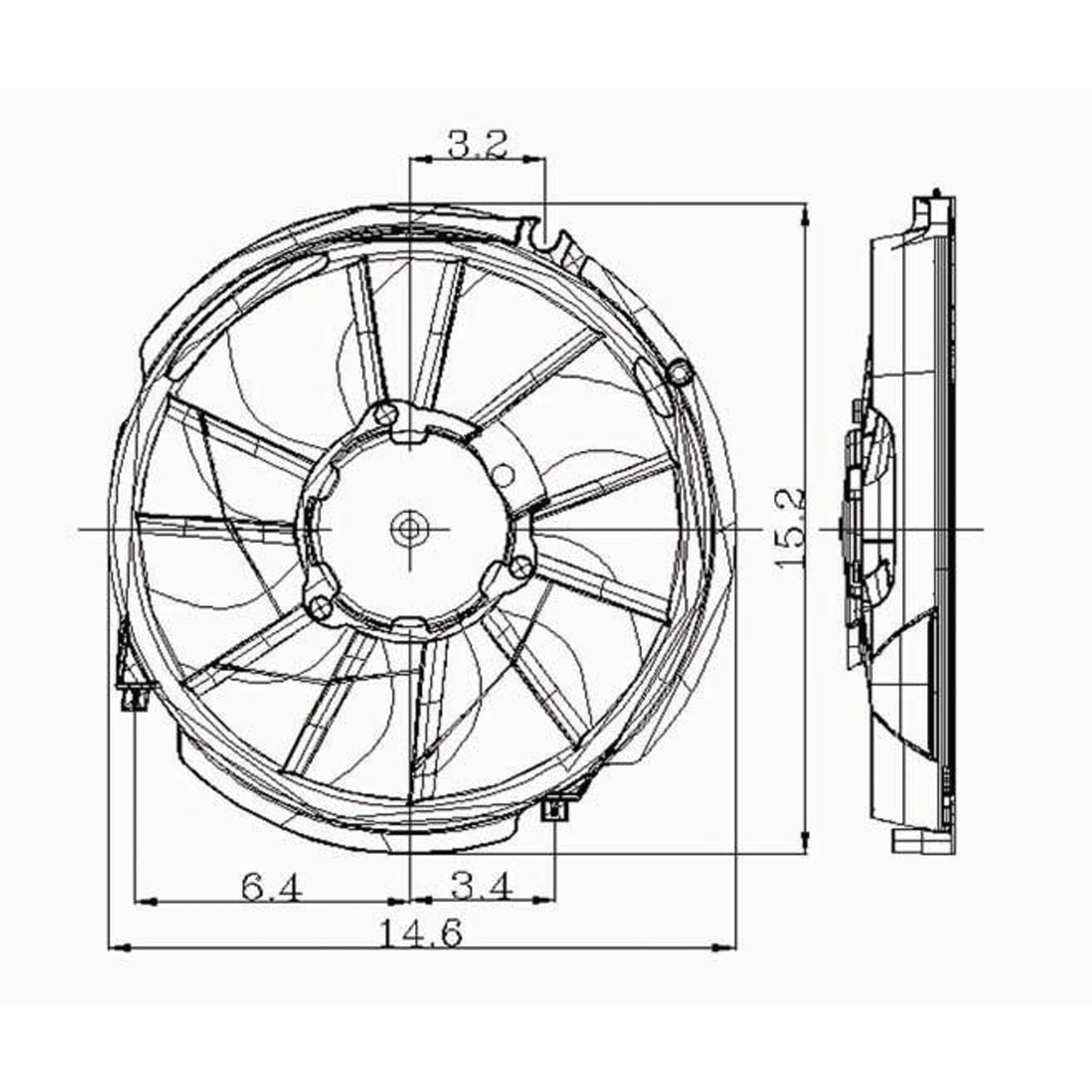 Radiator cooling fan assy 1998 - 2000 FORD TAURUS  FO3115107 F8DZ8C607AC