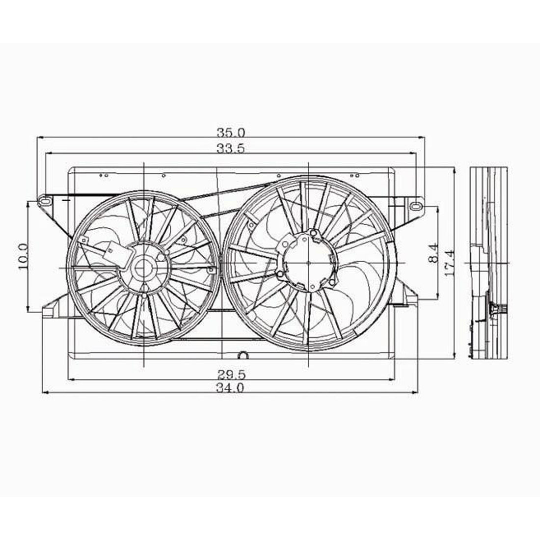 Radiator cooling fan assy 1999 - 2003 FORD WINDSTAR  FO3115111 XF2Z8C607AB