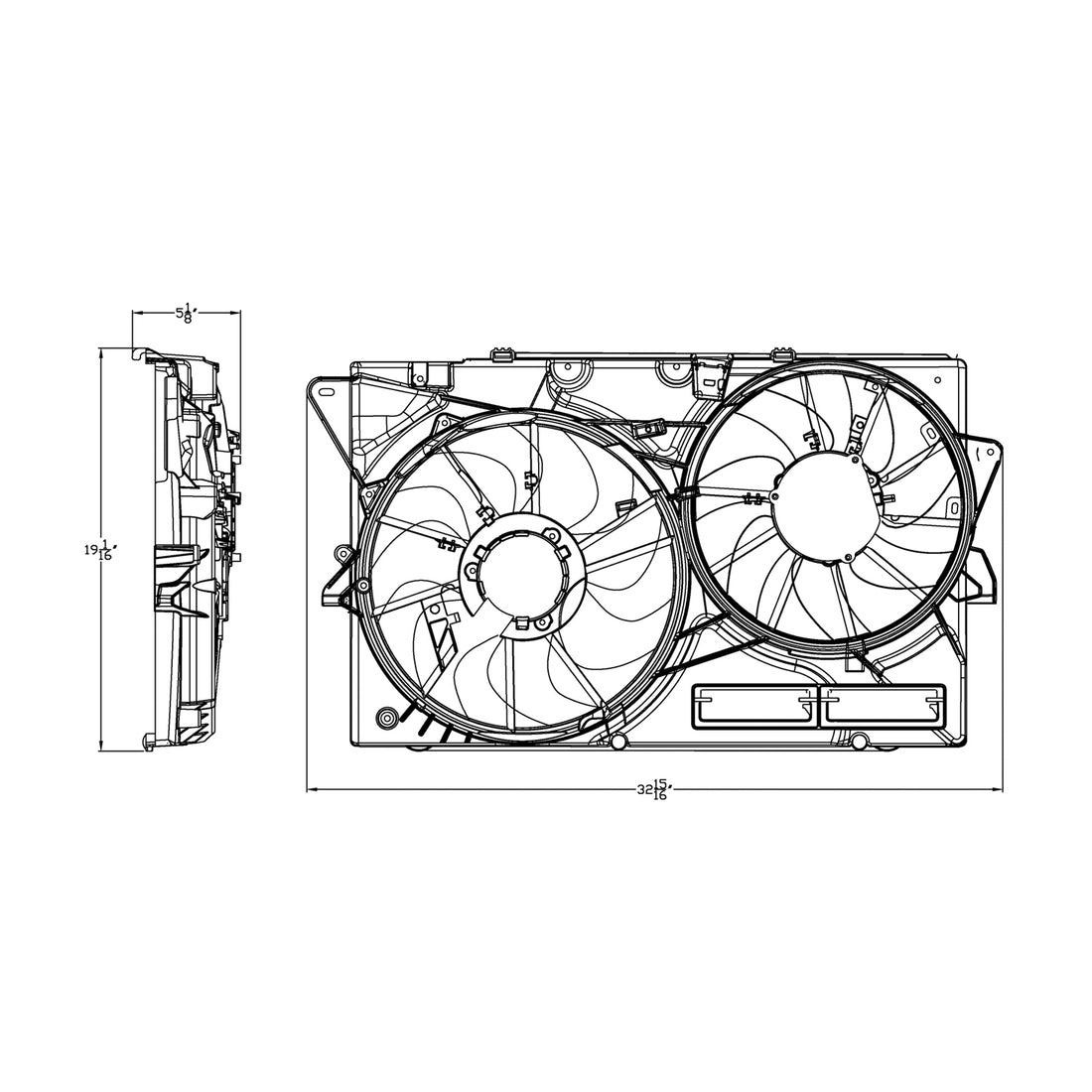 Radiator cooling fan assy 2016 - 2019 FORD EXPLORER  FO3115210 DG1Z8C607E