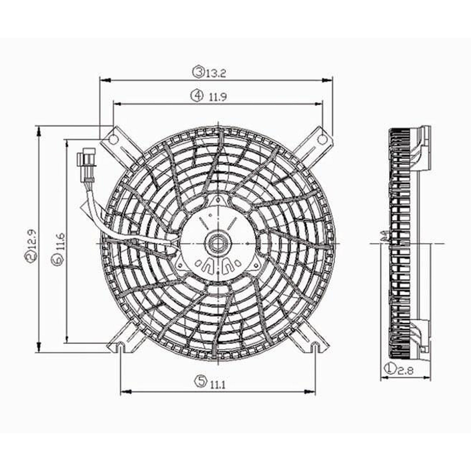 Condenser fan 1999 - 2001 CHEVROLET TRACKER  GM3113116 91177108