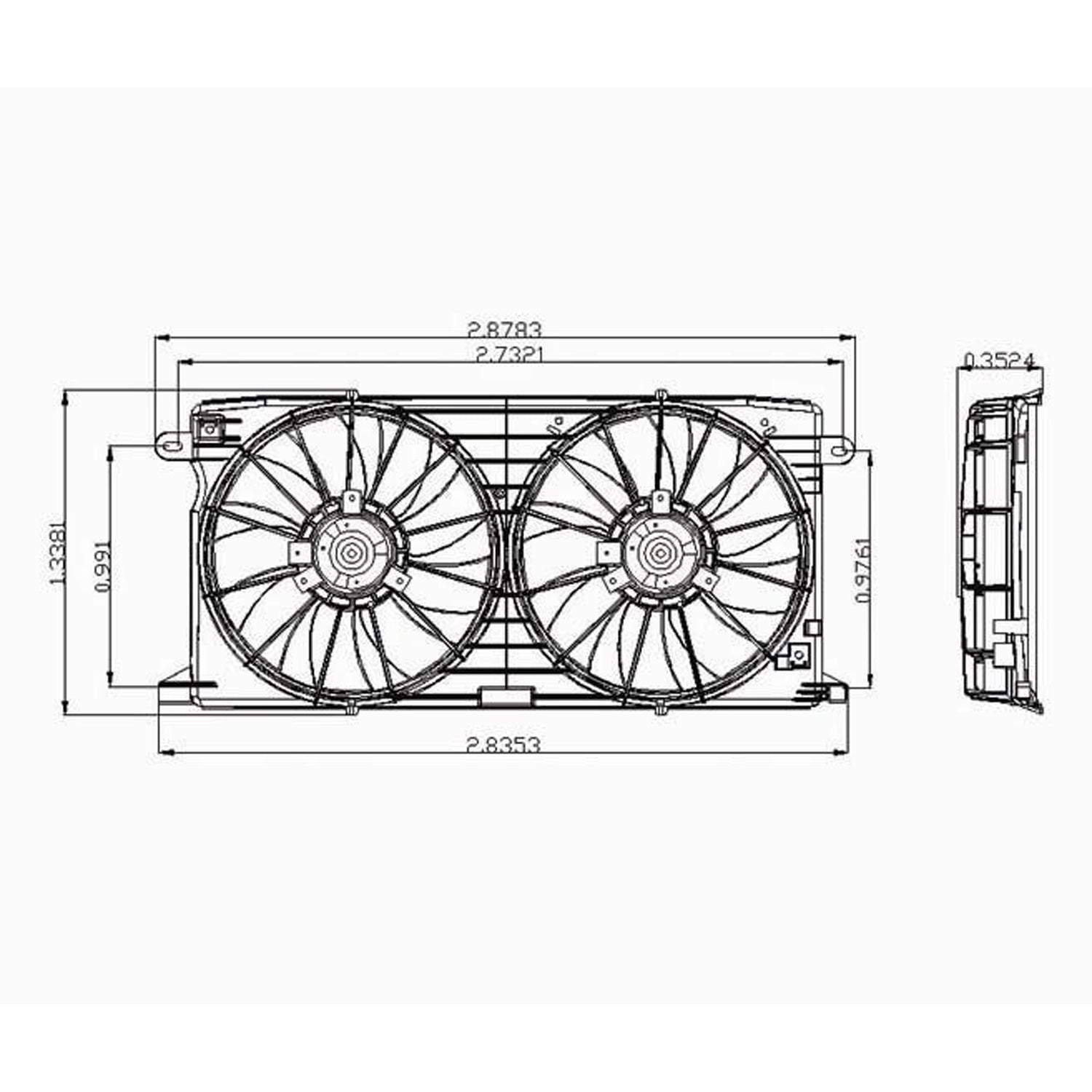 Radiator cooling fan assy 2000 - 2005 CADILLAC DEVILLE  GM3115186 GM3115186