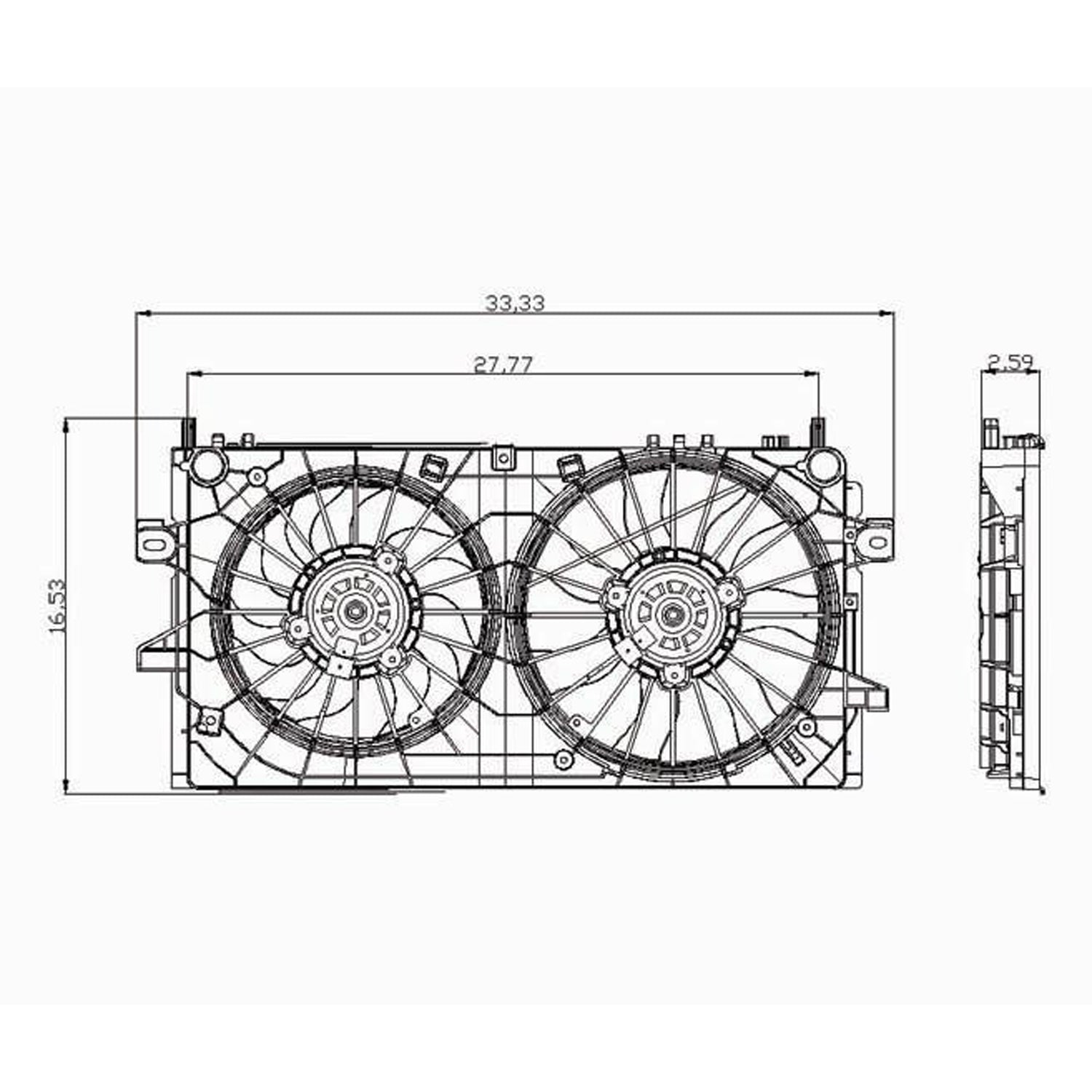 Radiator cooling fan assy 2004 - 2006 PONTIAC GRAND PRIX  GM3115188 GM3115188