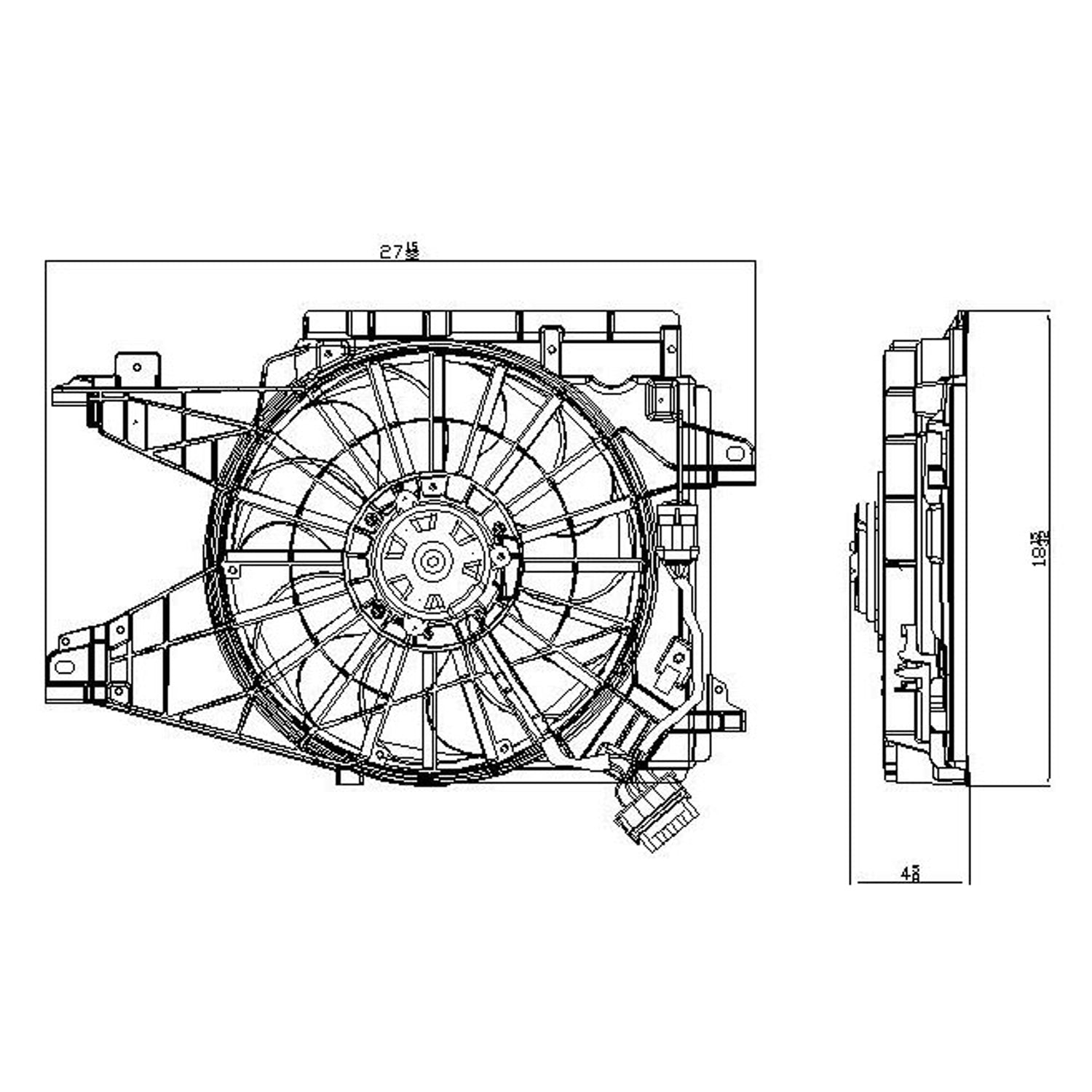 Radiator cooling fan assy 2005 - 2013 CHEVROLET CORVETTE  GM3115202 15819952