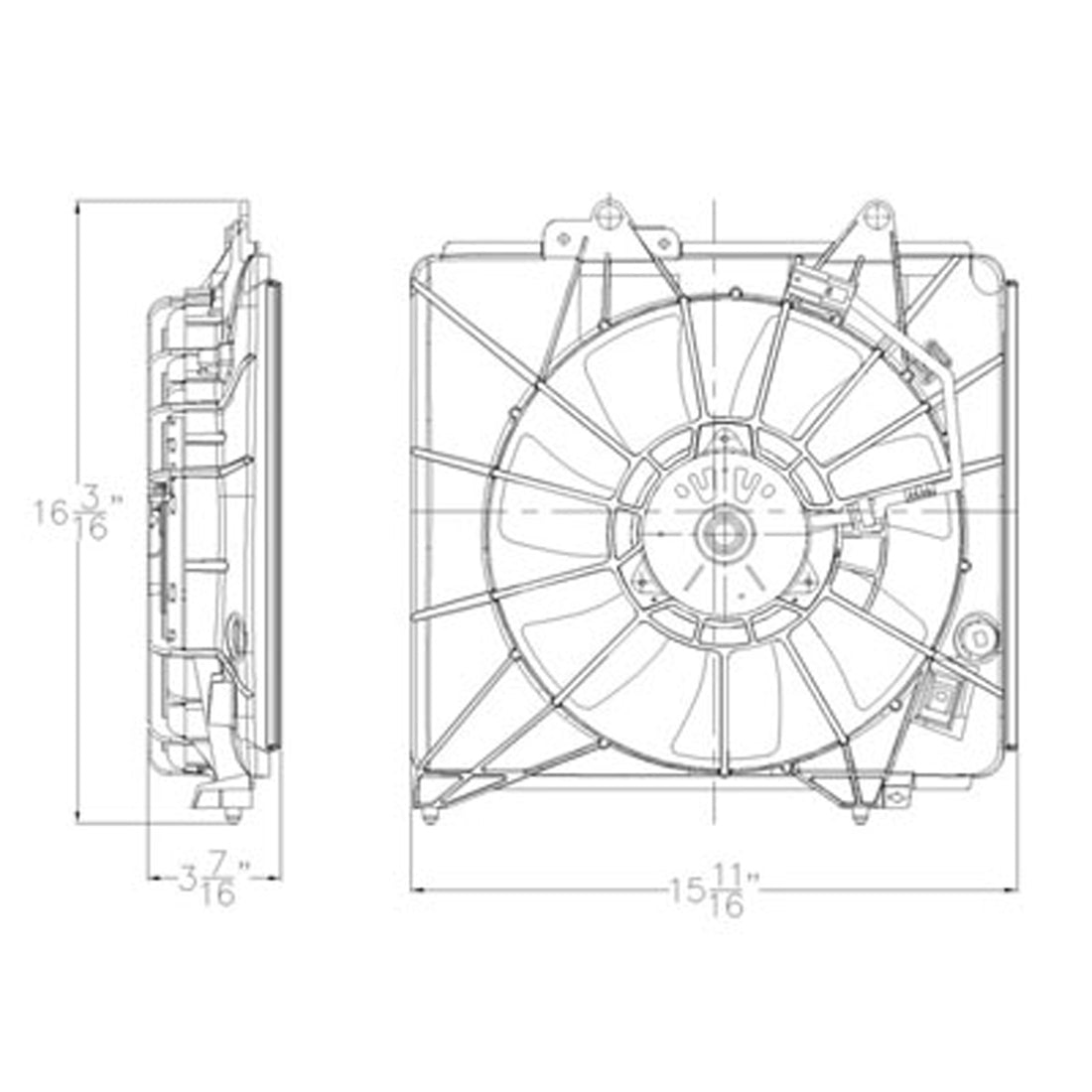 Air conditioning condenser/fan assy 2009 - 2014 HONDA FIT  HO3020100 38616RB0003-PFM