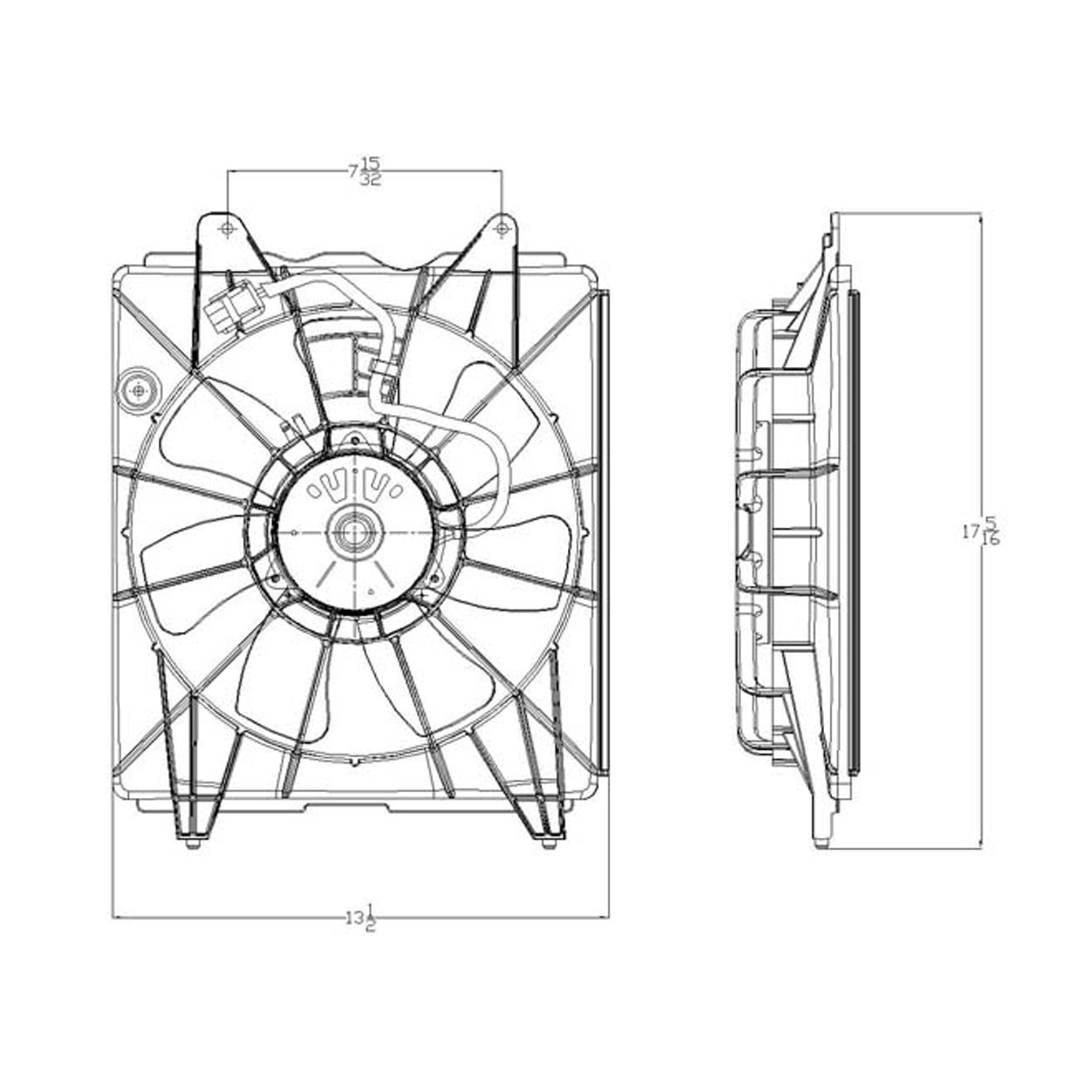 Condenser fan 2006 - 2011 HONDA CIVIC  HO3113124 38616RFE003-PFM