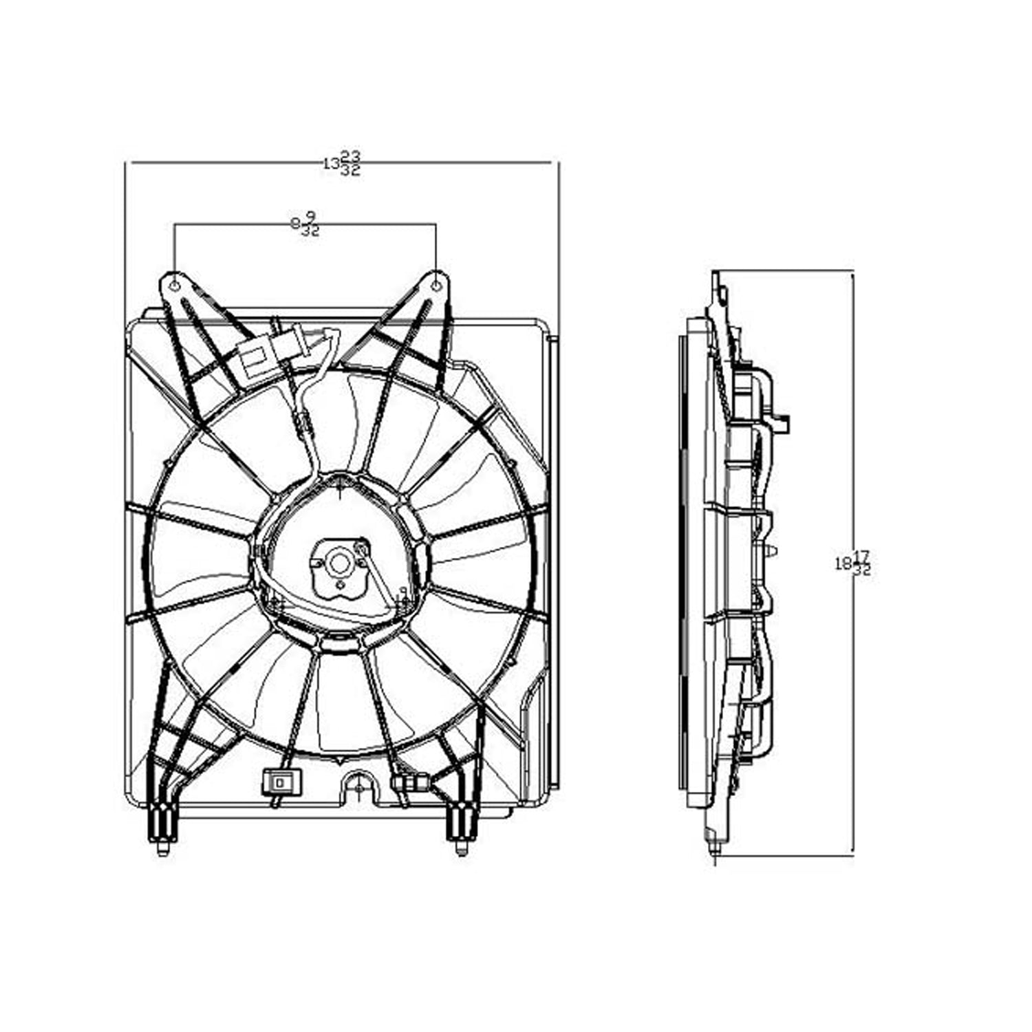 Condenser fan 2007 - 2008 HONDA ELEMENT  HO3113125 38615PZDA11-PFM