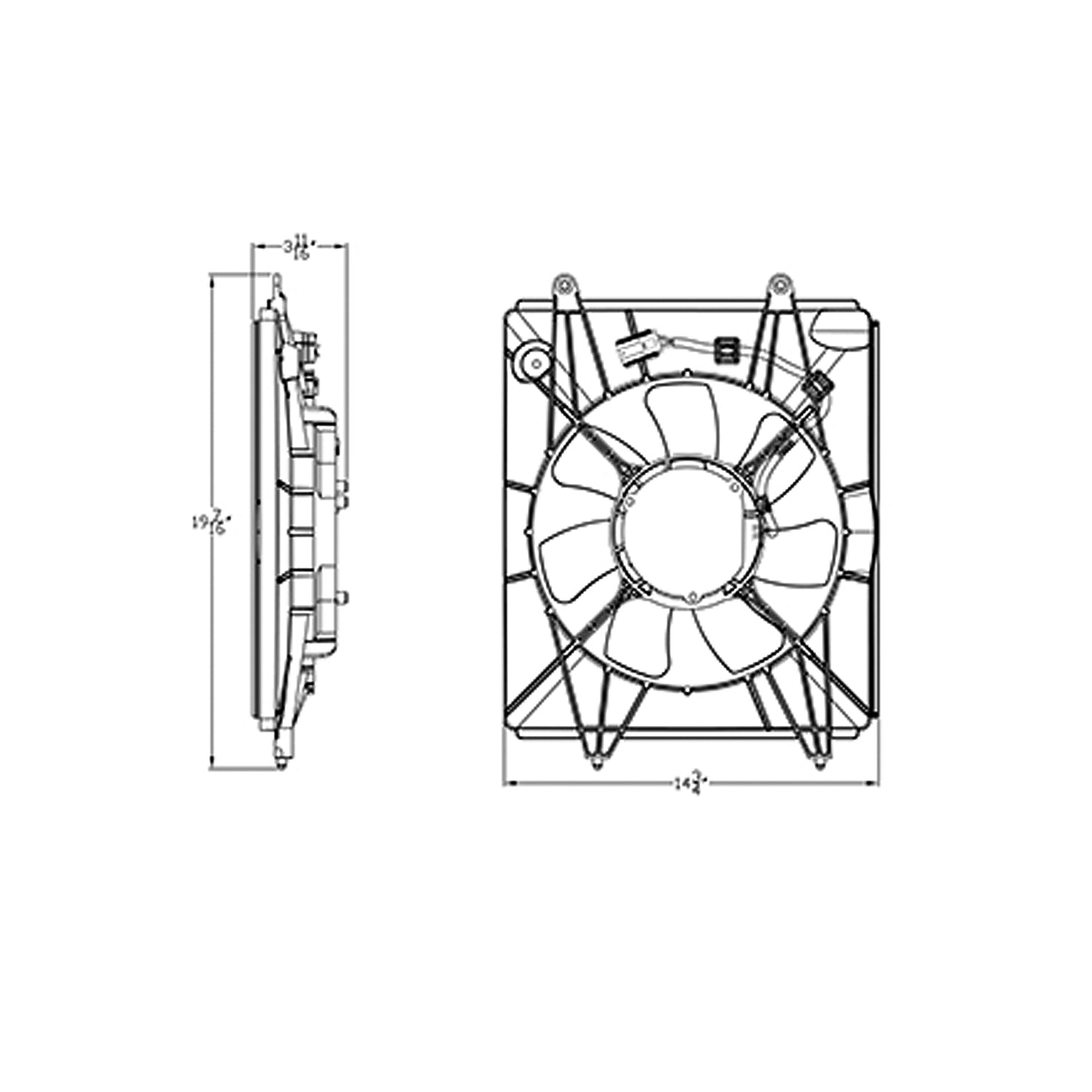 Condenser fan 2015 - 2016 HONDA CR-V  HO3113138 386155LAA01-PFM