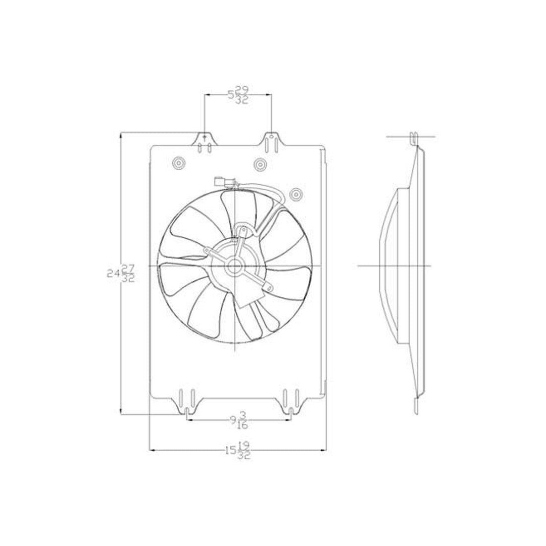 Radiator cooling fan assy 2006 - 2008 HONDA RIDGELINE  HO3115141 38615RJEA01-PFM