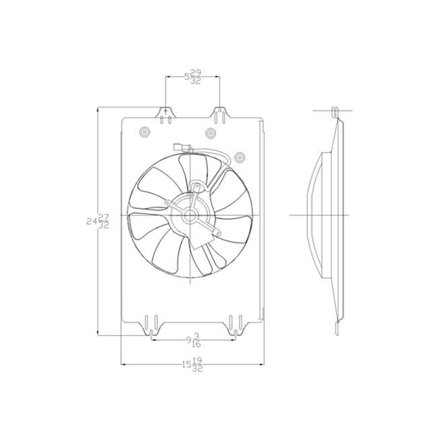 Radiator cooling fan assy 2006 - 2008 HONDA RIDGELINE  HO3115141 38615RJEA01-PFM