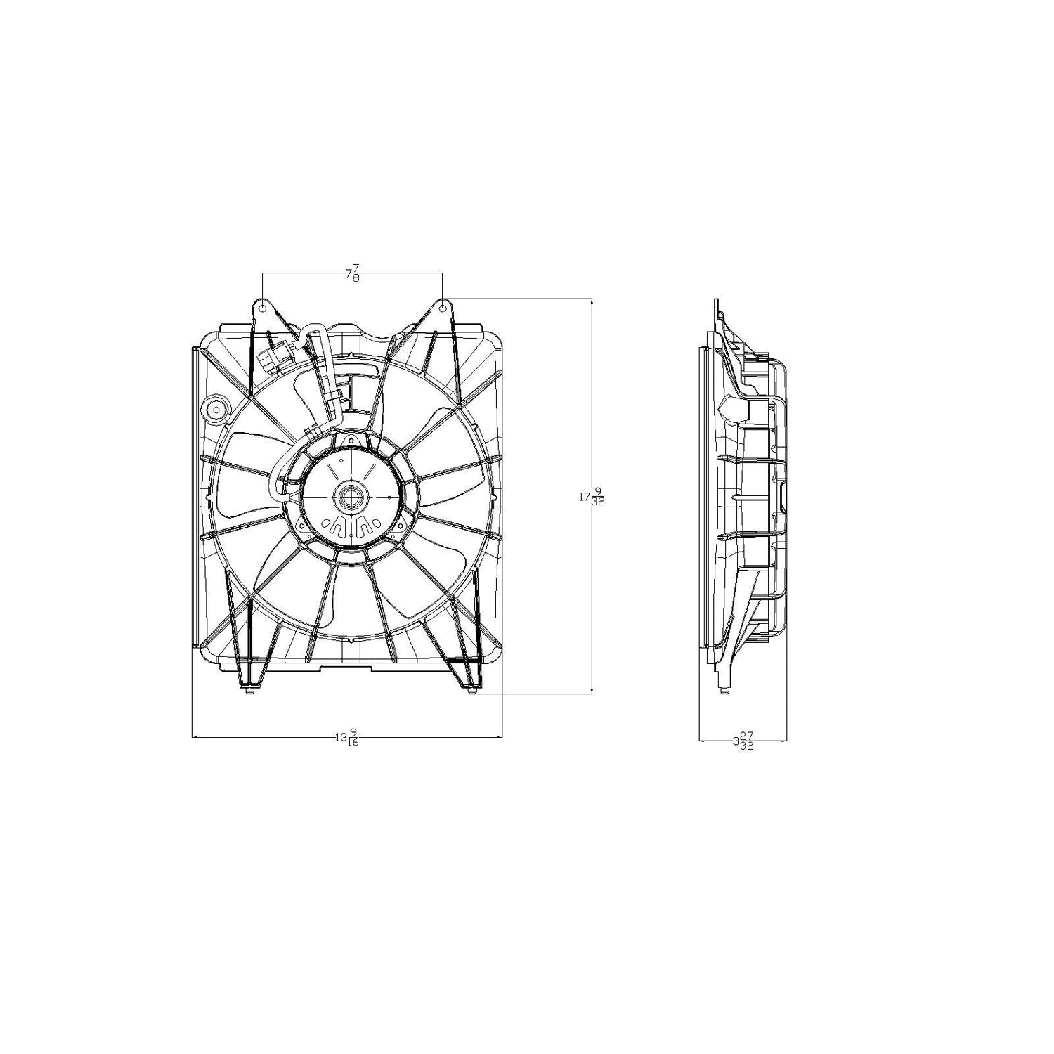 Radiator cooling fan assy 2006 - 2011 HONDA CIVIC  HO3115143 19030RMXA51-PFM