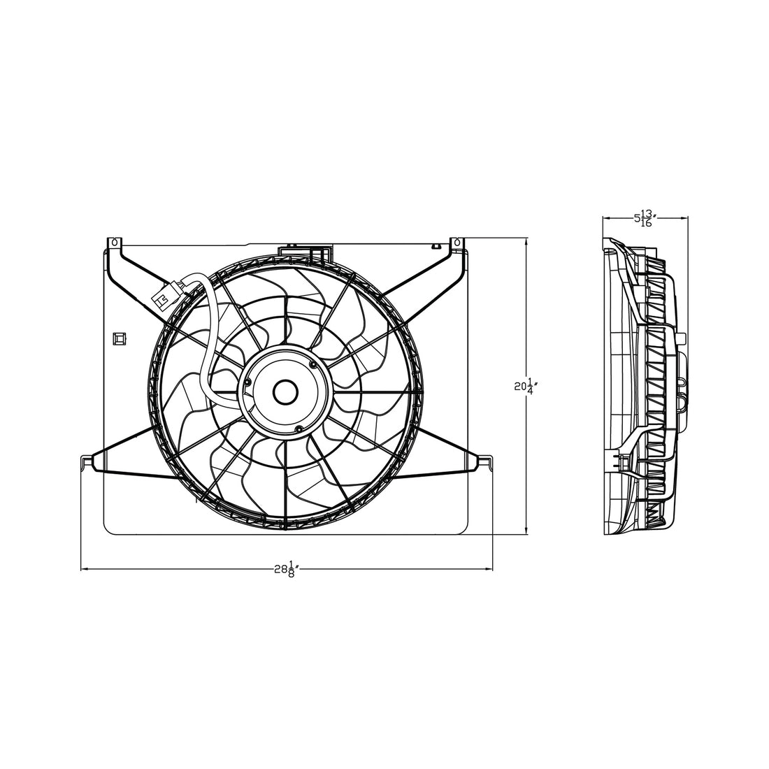 Radiator cooling fan assy 2009 - 2010 HYUNDAI SONATA  HY3115134 253800A170