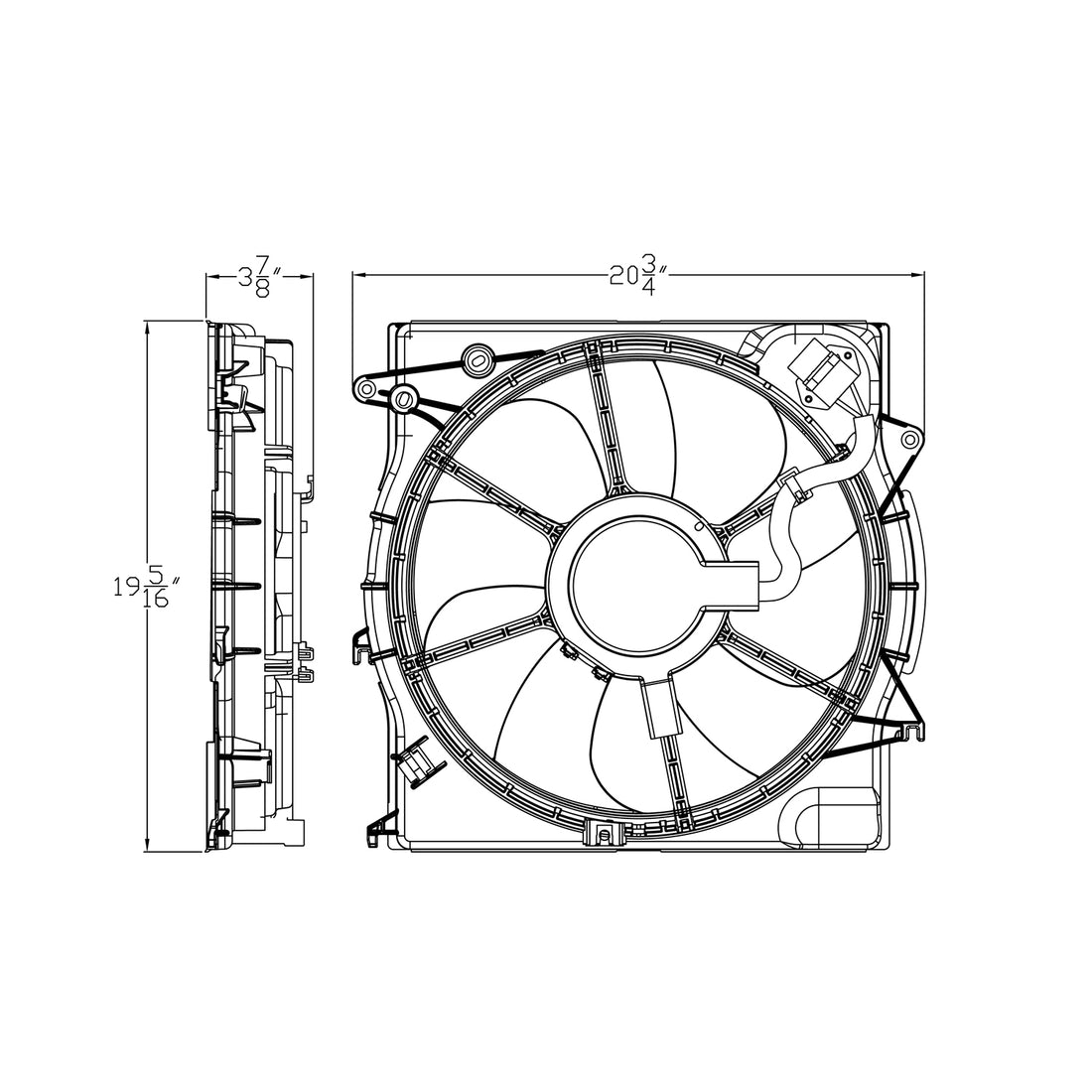 Radiator cooling fan assy 2015 - 2017 HYUNDAI SONATA  HY3115153 25380C2100