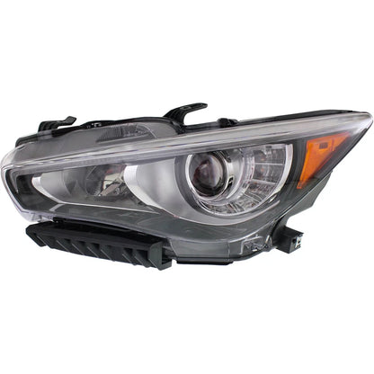Head Lamp Left Side Assembly 2014 - 2017 INFINITI Q50 CAPA IN2502157C 260604HB0B