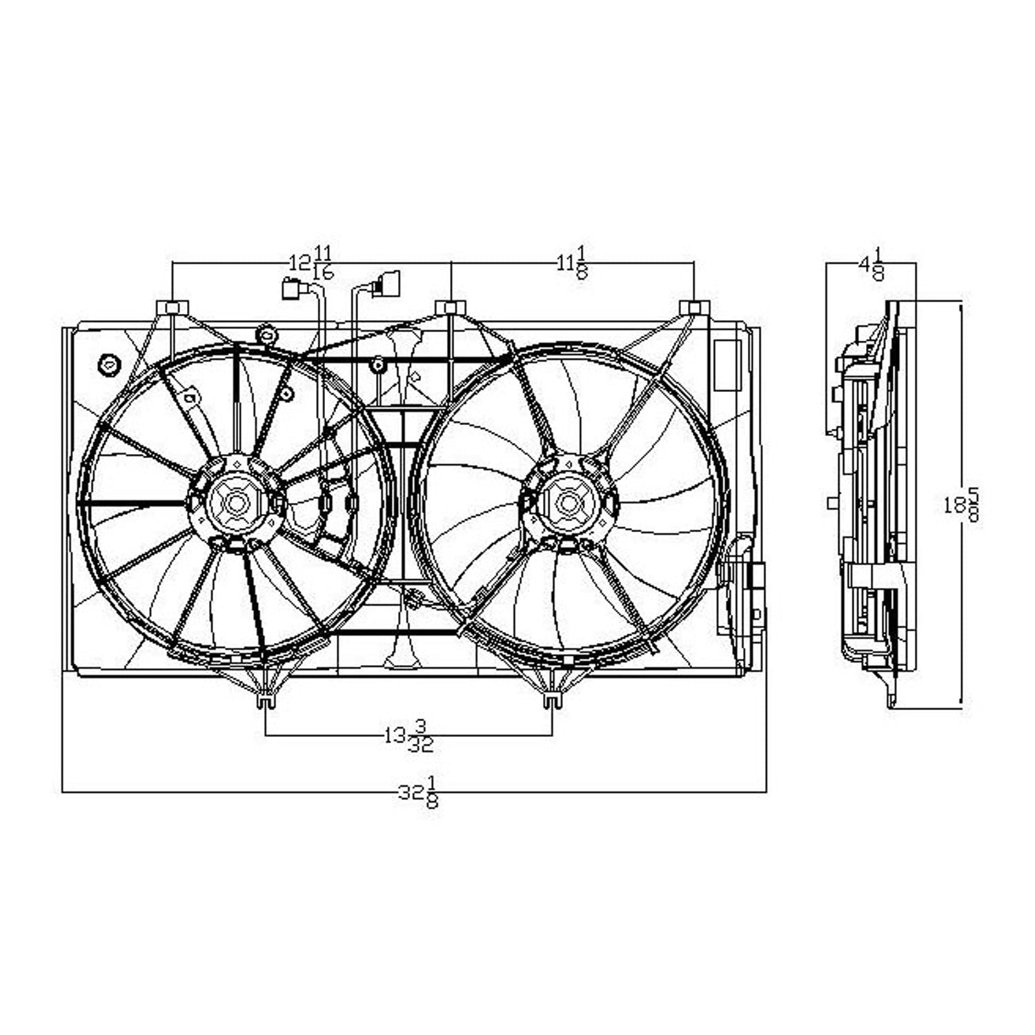 Radiator cooling fan assy 2007 - 2012 LEXUS ES350  LX3115112 1671131250-PFM